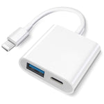 อะแดปเตอร์ OTG 8 Pin เป็น USB 2.0 + 8 Pin รองรับระบบ IOS