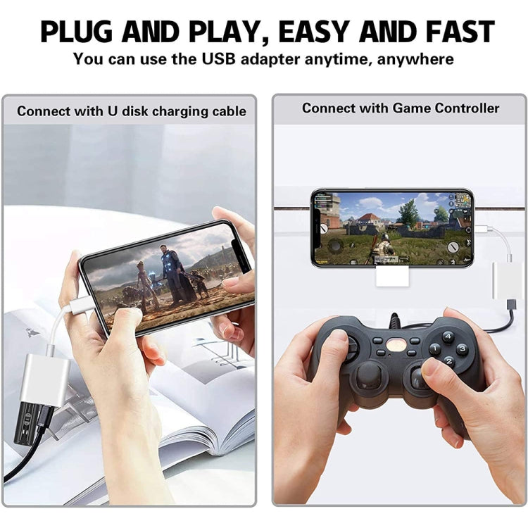 อะแดปเตอร์ OTG 8 Pin เป็น USB 2.0 + 8 Pin รองรับระบบ IOS