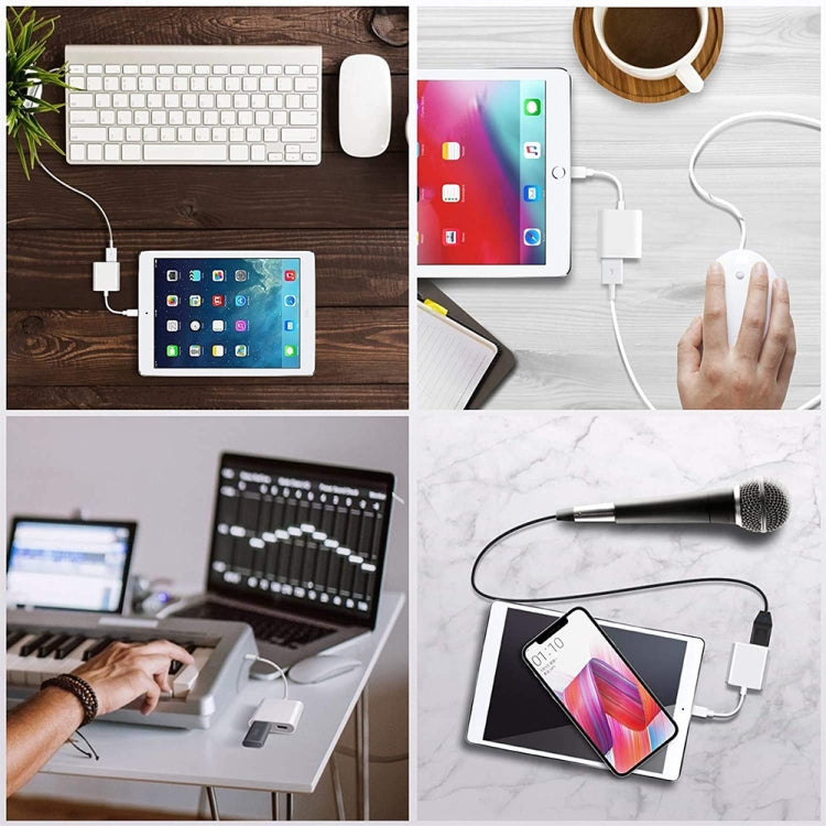 อะแดปเตอร์ OTG 8 Pin เป็น USB 2.0 + 8 Pin รองรับระบบ IOS