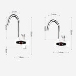 Dynamic Digital Display Instant Heating Electric Hot Water Faucet Kitchen&Domestic Hot&Cold Water Heater EU Plug, With Shower Head, Large Elbow, Universal Tube
