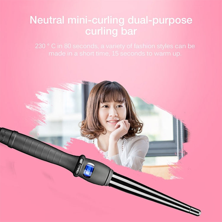 ที่ม้วนผมเซรามิกทรงกรวยจอ LCD หลอดเดี่ยว เคลือบเซรามิก รูปดอกแพร์ ขนาด 19 มม. EU, 25 มม. EU, 25 มม. US, 19 มม. US, 32 มม. EU