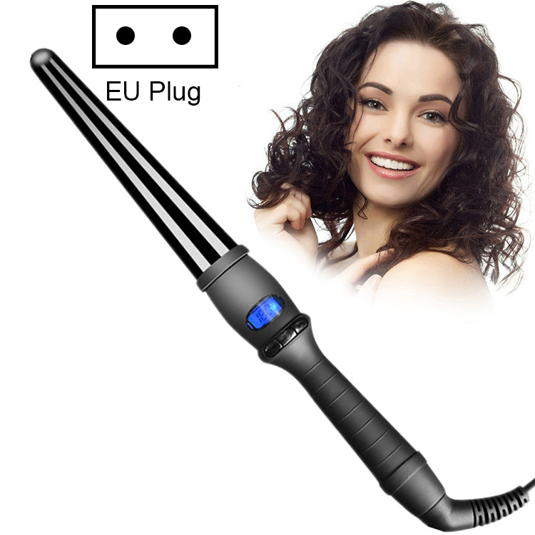 ที่ม้วนผมเซรามิกทรงกรวยจอ LCD หลอดเดี่ยว เคลือบเซรามิก รูปดอกแพร์ ขนาด 19 มม. EU, 25 มม. EU, 25 มม. US, 19 มม. US, 32 มม. EU