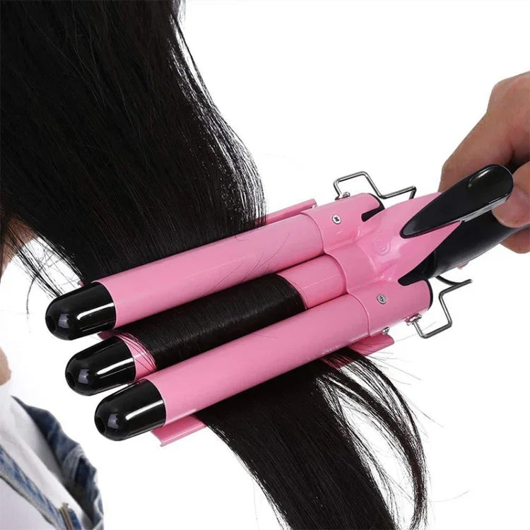 เครื่องม้วนผมเซรามิกอัตโนมัติ 20-32 ม.ม. แบบ 3 ลอน ไม้กวาดลอนใหญ่ ขนาด 32 มม.