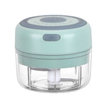 Electrical USB Rechargeable Garlic Mixing Masher Complementary Food Masher Stainless Steel Crushing Garlic Peeling Device Wireless Mini Garlic Cutter, Green, White