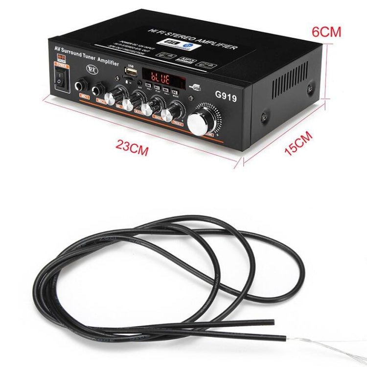 แอมป์ดิจิตอลสมาร์ท G919 พร้อมบลูทูธ / USB / SD / FM ขนาดเล็ก พร้อมปลั๊ก EU