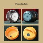 แก้วเก็บความร้อนสแตนเลส GOURMET แก้วซุปเก็บความร้อนสองชั้น สีแดง สีเหลือง สีฟ้า