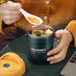 แก้วเก็บความร้อนสแตนเลส GOURMET แก้วซุปเก็บความร้อนสองชั้น สีแดง สีเหลือง สีฟ้า