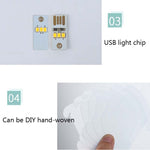 ไฟกลางคืนโต๊ะข้างเตียงห้องนอนดีไซน์สร้างสรรค์ USB รูปทรงกลม สำหรับตกแต่งห้องโรแมนติก ฐานไม้ ชุดวัสดุ DIY ผลิตภัณฑ์สำเร็จรูป