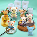 Cartoon Milk Tea Coffee Bear Ice Cube Silicone Mold Aromatherapy Candle Plaster Epoxy Mold, MC-98, MC-152, MC-153, MC-154, MC-149, MC-150, MC-143, MC-151