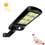 ไฟถนนพลังงานแสงอาทิตย์ 10W เซนเซอร์ตรวจจับร่างกายมนุษย์ + ควบคุมแสง ไฟกลางแจ้งมัลติฟังก์ชัน รีโมทคอนโทรล 6 COB พร้อมรีโมท