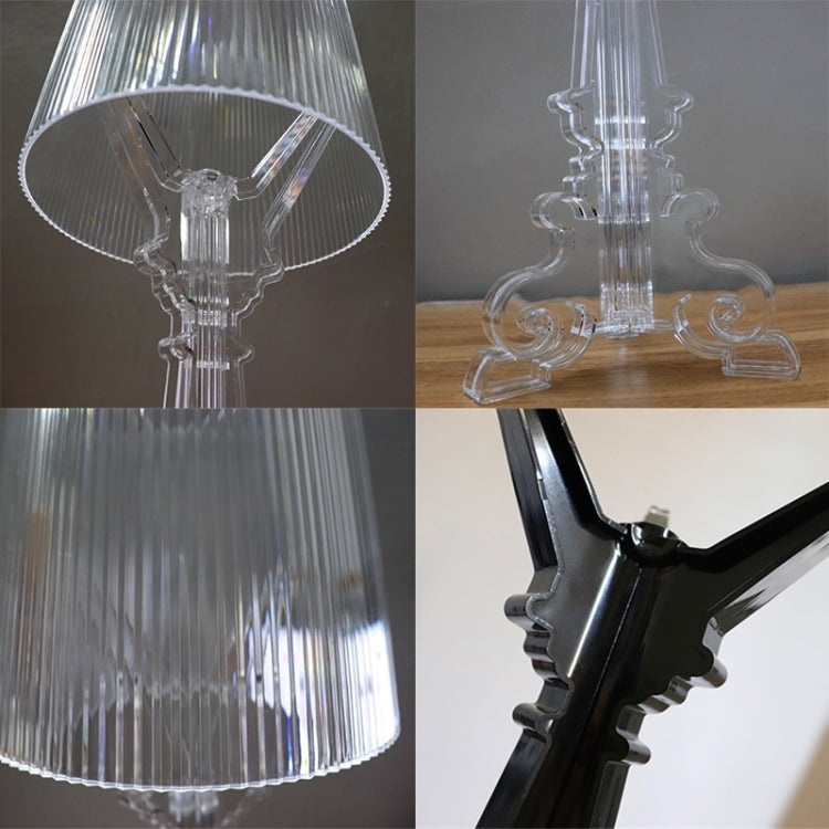โคมไฟ LED สำหรับเตียง ห้องนอน ห้องนั่งเล่น โคมไฟตั้งโต๊ะอะคริลิค โคมไฟข้างเตียง โคมไฟตั้งโต๊ะแสงกลางคืน สีดำ ใส