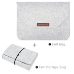 กระเป๋าซองผ้าระบายอากาศแบบพกพาสำหรับ MacBook พร้อมกระเป๋าเก็บสายชาร์จ ขนาด 12 นิ้ว, 13 นิ้ว, 15 นิ้ว, 11 นิ้ว