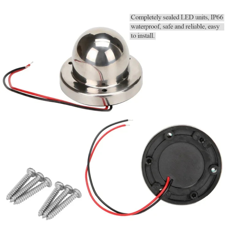 ไฟนำทาง LED สีแดงเขียวสำหรับเรือเดินทะเล 1 คู่ สแตนเลส สัญญาณเดินเรือ DC 12V, 1 คู่ 12V