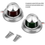 ไฟนำทาง LED สีแดงเขียวสำหรับเรือเดินทะเล 1 คู่ สแตนเลส สัญญาณเดินเรือ DC 12V, 1 คู่ 12V