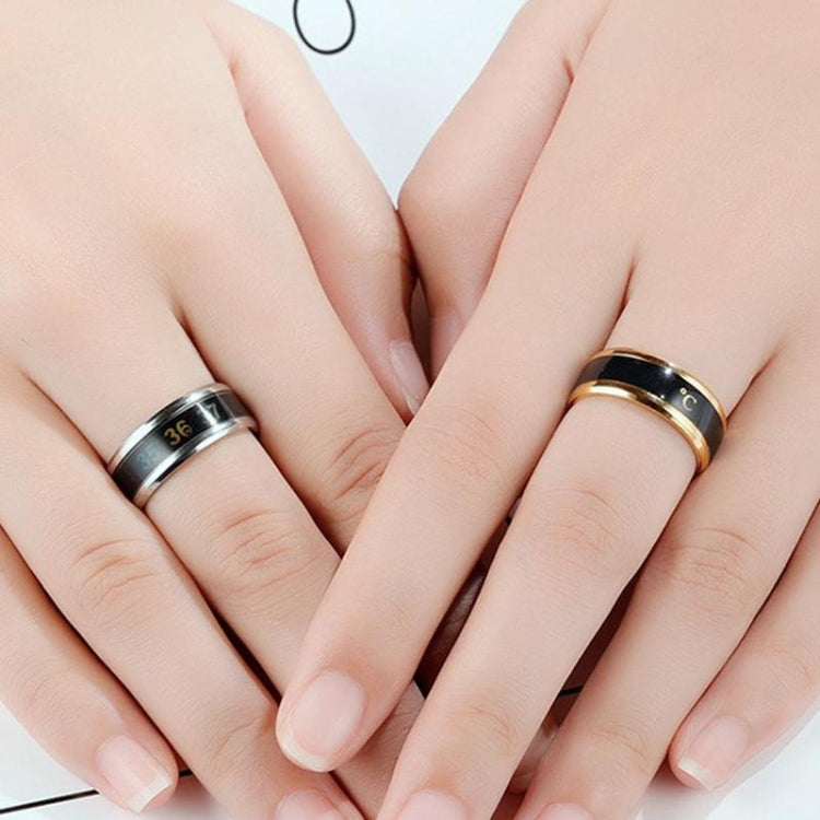แหวนวัดอุณหภูมิสแตนเลสสตีล แหวนคู่แสดงอุณหภูมิส่วนตัว ขนาด 6, 7, 8, 9, 10, 11, 12, 13