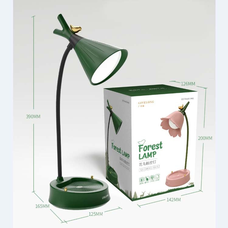 โคมไฟตั้งโต๊ะ LED สัมผัสพร้อมที่วางโทรศัพท์มือถือ GIVELONG ลายป่าและนก สำหรับห้องนอน ไฟข้างเตียง GL361-1 แดง, GL361-2 เหลือง, GL361-3 น้ำเงิน, GL361-4 เขียว, GL362-1 ชมพู, GL362-2 เหลือง, GL362-3 น้ำเงิน, GL362-4 เขียว, GL363-1 แดง, GL363-2 เหลือง