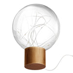 Star Moon Night Light USB Wood Base LED Atmosphere Light, Round Base