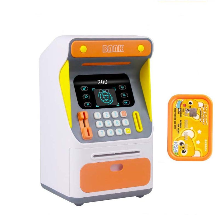 กล่องฝากเงิน ATM แบบจำลองระบบจดจำใบหน้า รหัสผ่าน และกล่องเก็บเงินอัตโนมัติ รุ่นแบตเตอรี่ สีส้ม, รุ่นแบตเตอรี่ สีฟ้า, รุ่นชาร์จ สีส้ม, รุ่นชาร์จ สีฟ้า