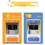 กล่องฝากเงิน ATM แบบจำลองระบบจดจำใบหน้า รหัสผ่าน และกล่องเก็บเงินอัตโนมัติ รุ่นแบตเตอรี่ สีส้ม, รุ่นแบตเตอรี่ สีฟ้า, รุ่นชาร์จ สีส้ม, รุ่นชาร์จ สีฟ้า