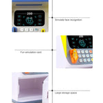 กล่องฝากเงิน ATM แบบจำลองระบบจดจำใบหน้า รหัสผ่าน และกล่องเก็บเงินอัตโนมัติ รุ่นแบตเตอรี่ สีส้ม, รุ่นแบตเตอรี่ สีฟ้า, รุ่นชาร์จ สีส้ม, รุ่นชาร์จ สีฟ้า