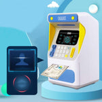 กล่องฝากเงิน ATM แบบจำลองระบบจดจำใบหน้า รหัสผ่าน และกล่องเก็บเงินอัตโนมัติ รุ่นแบตเตอรี่ สีส้ม, รุ่นแบตเตอรี่ สีฟ้า, รุ่นชาร์จ สีส้ม, รุ่นชาร์จ สีฟ้า