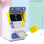 กล่องฝากเงิน ATM แบบจำลองระบบจดจำใบหน้า รหัสผ่าน และกล่องเก็บเงินอัตโนมัติ รุ่นแบตเตอรี่ สีส้ม, รุ่นแบตเตอรี่ สีฟ้า, รุ่นชาร์จ สีส้ม, รุ่นชาร์จ สีฟ้า