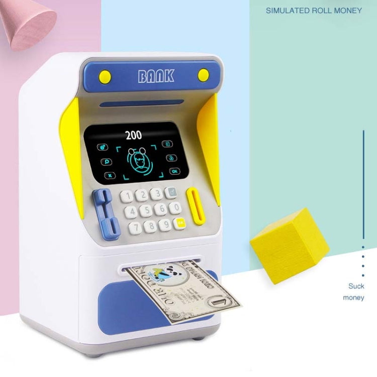 กล่องฝากเงิน ATM แบบจำลองระบบจดจำใบหน้า รหัสผ่าน และกล่องเก็บเงินอัตโนมัติ รุ่นแบตเตอรี่ สีส้ม, รุ่นแบตเตอรี่ สีฟ้า, รุ่นชาร์จ สีส้ม, รุ่นชาร์จ สีฟ้า