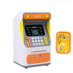 กล่องฝากเงิน ATM แบบจำลองระบบจดจำใบหน้า รหัสผ่าน และกล่องเก็บเงินอัตโนมัติ รุ่นแบตเตอรี่ สีส้ม, รุ่นแบตเตอรี่ สีฟ้า, รุ่นชาร์จ สีส้ม, รุ่นชาร์จ สีฟ้า