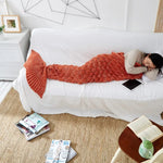 ผ้าห่มถักหางนางเงือก ผ้าห่มหางปลา ขนาด 60x140 ซม., 195x90 ซม.