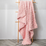 ผ้าห่มถักขนแกะหนาแบบทำมือ ผ้าห่มโซฟา Chenille Stick ขนาด 80 x 100 ซม., 130 x 160 ซม.