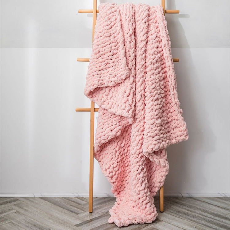 ผ้าห่มถักขนแกะหนาแบบทำมือ ผ้าห่มโซฟา Chenille Stick ขนาด 80 x 100 ซม., 130 x 160 ซม.