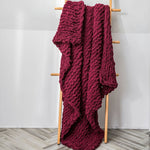 ผ้าห่มถักขนแกะหนาแบบทำมือ ผ้าห่มโซฟา Chenille Stick ขนาด 80 x 100 ซม., 130 x 160 ซม.