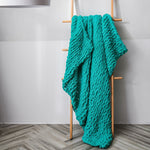 ผ้าห่มถักขนแกะหนาแบบทำมือ ผ้าห่มโซฟา Chenille Stick ขนาด 80 x 100 ซม., 130 x 160 ซม.