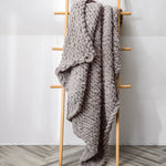 ผ้าห่มถักขนแกะหนาแบบทำมือ ผ้าห่มโซฟา Chenille Stick ขนาด 80 x 100 ซม., 130 x 160 ซม.