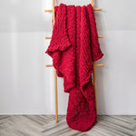 ผ้าห่มถักขนแกะหนาแบบทำมือ ผ้าห่มโซฟา Chenille Stick ขนาด 80 x 100 ซม., 130 x 160 ซม.