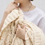 ผ้าห่มพักผ่อนถัก Chenille สำหรับตกแต่งบ้านนุ่มนวล ผ้าห่มโซฟา ผ้าห่มแอร์ ผ้าห่มรถ ขนาด 130x180 ซม.