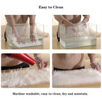 Faux Wool Leather Sofa Carpet Floor Mats Fleece Cushions Bay Window Mats, 60x180cm