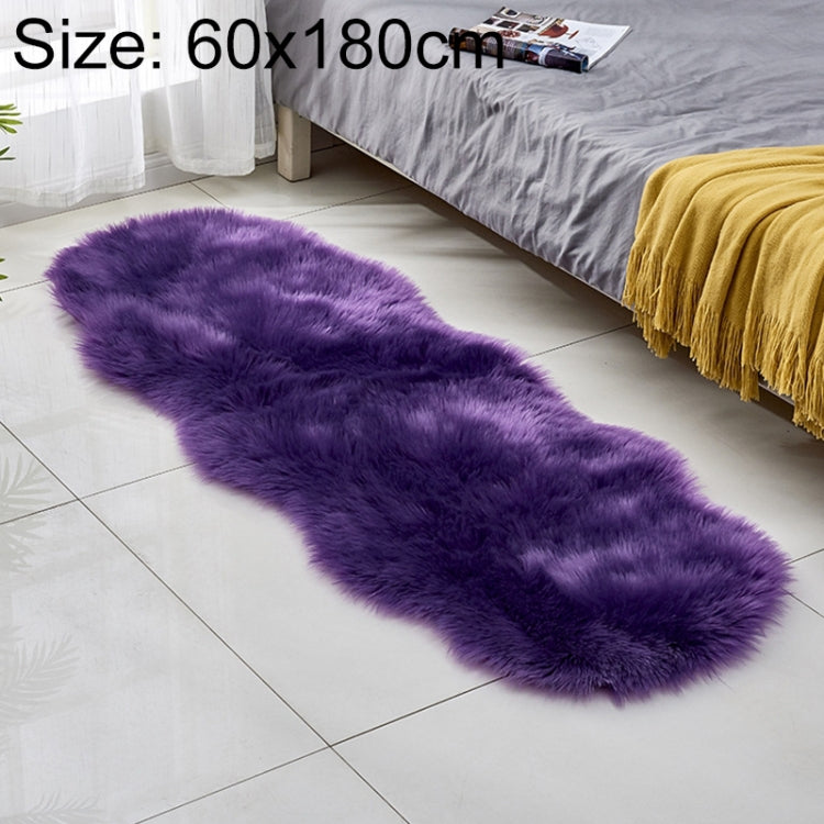 Faux Wool Leather Sofa Carpet Floor Mats Fleece Cushions Bay Window Mats, 60x180cm