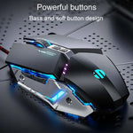 เมาส์มีสาย Inphic W-02 6 ปุ่ม สำหรับบ้านและสำนักงาน พร้อมไฟเรืองแสง โปรแกรมมาโคร USB เมคานิคอล เกม, W-02 (สีเทาเมทัลลิก)
