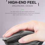 เมาส์ไร้สายเมคานิคอล 6 ปุ่ม Inphic A1 1000/1200/1600 DPI สำหรับเล่นเกมที่บ้าน, สี: เทา ไร้สาย+Bluetooth 4.0+Bluetooth 5.0, สีดำ ไร้สาย+Bluetooth 4.0+Bluetooth 5.0, สีดำ รุ่นชาร์จไร้สาย เงียบ, สีเทา รุ่นชาร์จไร้สาย เงียบ