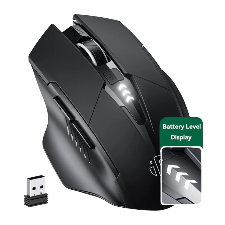 เมาส์ไร้สายเมคานิคอล 6 ปุ่ม Inphic A1 1000/1200/1600 DPI สำหรับเล่นเกมที่บ้าน, สี: เทา ไร้สาย+Bluetooth 4.0+Bluetooth 5.0, สีดำ ไร้สาย+Bluetooth 4.0+Bluetooth 5.0, สีดำ รุ่นชาร์จไร้สาย เงียบ, สีเทา รุ่นชาร์จไร้สาย เงียบ
