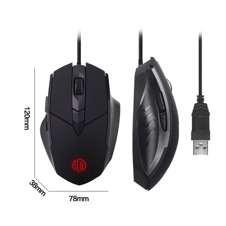 เมาส์มีสาย Inphic PW1 เกม เงียบ โปรแกรมมาโคร พร้อมไฟส่องสว่าง, ความยาวสาย: 1.5m, รุ่นธุรกิจสีดำเงียบ, รุ่นเกมสีดำเงียบ, รุ่นเกมสีเทาไทเทเนียมเงียบ