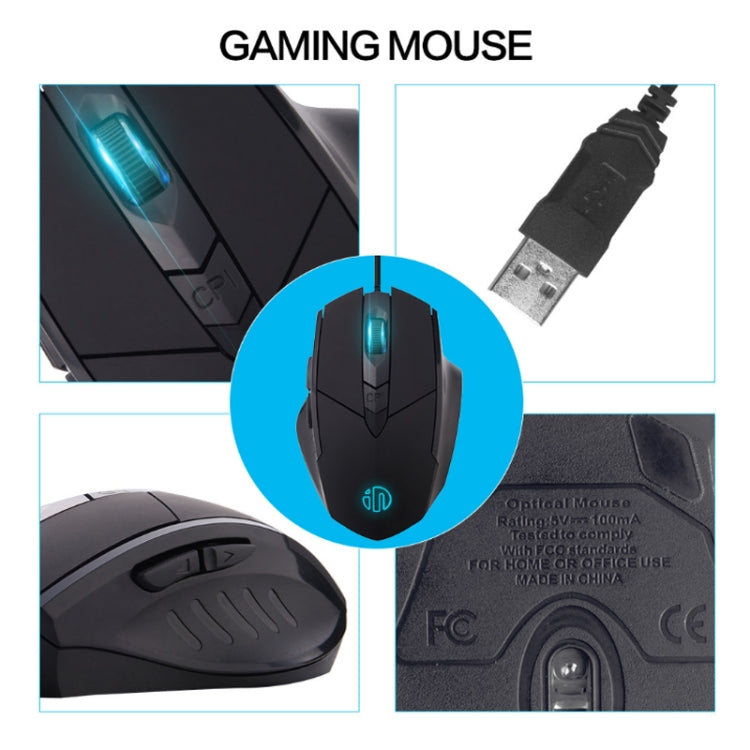 เมาส์มีสาย Inphic PW1 เกม เงียบ โปรแกรมมาโคร พร้อมไฟส่องสว่าง, ความยาวสาย: 1.5m, รุ่นธุรกิจสีดำเงียบ, รุ่นเกมสีดำเงียบ, รุ่นเกมสีเทาไทเทเนียมเงียบ