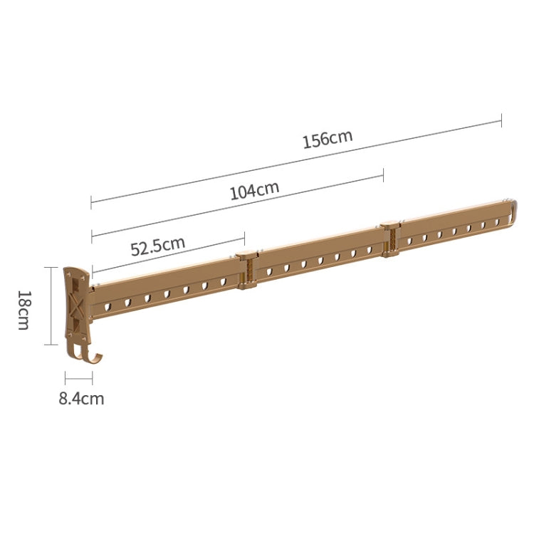 Clothes Rack Folding Telescopic Balcony Drying Rack Indoor Household Wall-Mounted Clothes Rail, Golden Long (3 Sections), Silver Long (3 Sections), Black Long (3 Sections)