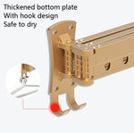 Clothes Rack Folding Telescopic Balcony Drying Rack Indoor Household Wall-Mounted Clothes Rail, Golden Long (3 Sections), Silver Long (3 Sections), Black Long (3 Sections)