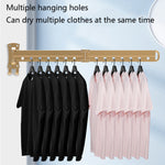 Clothes Rack Folding Telescopic Balcony Drying Rack Indoor Household Wall-Mounted Clothes Rail, Golden Long (3 Sections), Silver Long (3 Sections), Black Long (3 Sections)