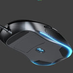 เมาส์มีสาย Inphic PB1 สำหรับธุรกิจและสำนักงาน เงียบ โปรแกรมมาโคร เกม, ความยาวสาย: 1.5m, ไฟหายใจคลาสสิกด้านหลัง, ไฟหายใจสีขาวด้านหน้าแบบด้าน