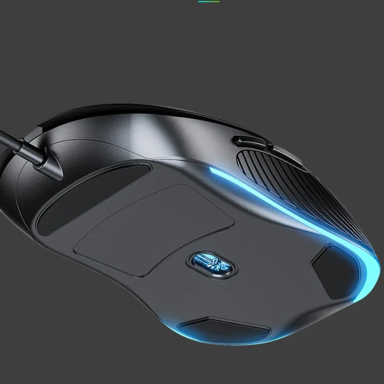 เมาส์มีสาย Inphic PB1 สำหรับธุรกิจและสำนักงาน เงียบ โปรแกรมมาโคร เกม, ความยาวสาย: 1.5m, ไฟหายใจคลาสสิกด้านหลัง, ไฟหายใจสีขาวด้านหน้าแบบด้าน