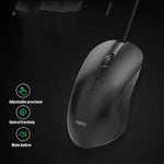 เมาส์มีสาย Inphic PB1 สำหรับธุรกิจและสำนักงาน เงียบ โปรแกรมมาโคร เกม, ความยาวสาย: 1.5m, ไฟหายใจคลาสสิกด้านหลัง, ไฟหายใจสีขาวด้านหน้าแบบด้าน