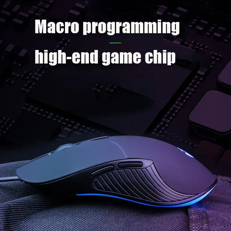 เมาส์มีสาย Inphic PB1 สำหรับธุรกิจและสำนักงาน เงียบ โปรแกรมมาโคร เกม, ความยาวสาย: 1.5m, ไฟหายใจคลาสสิกด้านหลัง, ไฟหายใจสีขาวด้านหน้าแบบด้าน